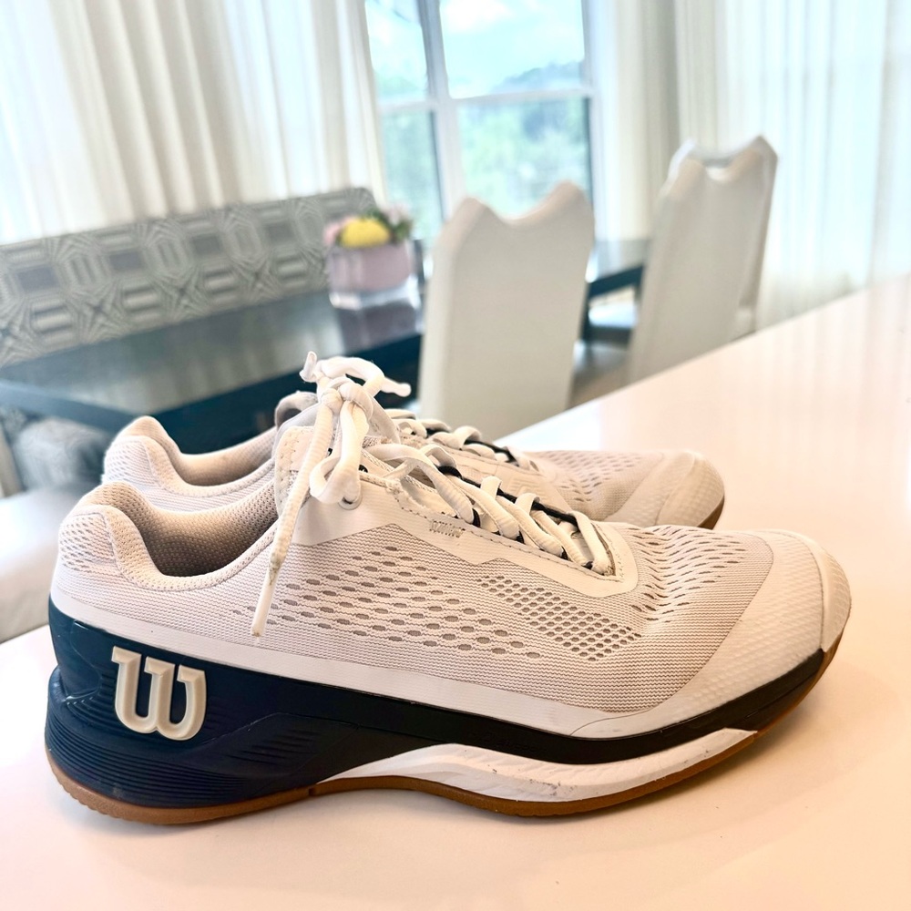Wilson White and Navy Tennis Shoe - like new